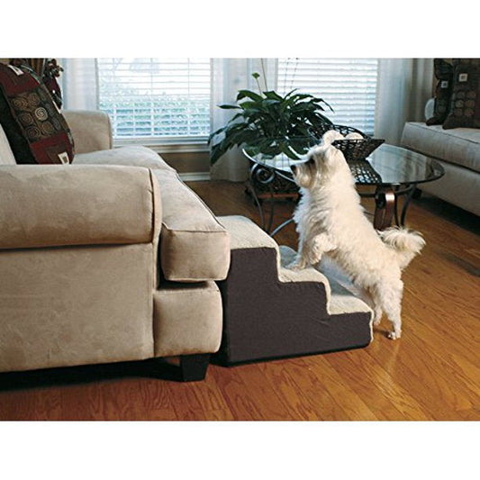 Pet Stairs 3 Steps Plush with Non Skid Bottom Gray