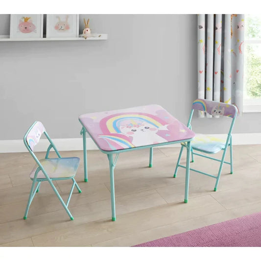 Caticorn Square Table And Chair Set Mint 24x24x20 Inches 3 Piece