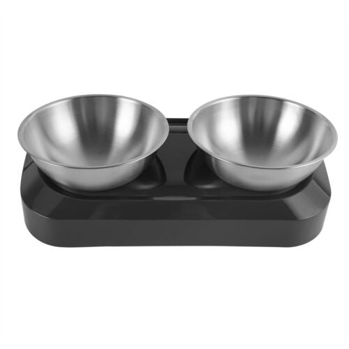 Raised Pet Bowl Tilted Elevated Nonslip Stainless Steel Feeder