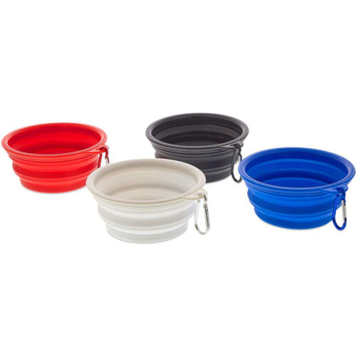 Collapsible Pet Dishes 4 Pack in Multiple Colors