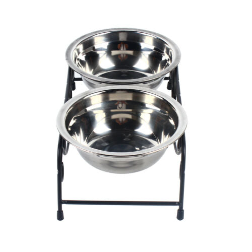 Pet Double Bowl Feeder Set