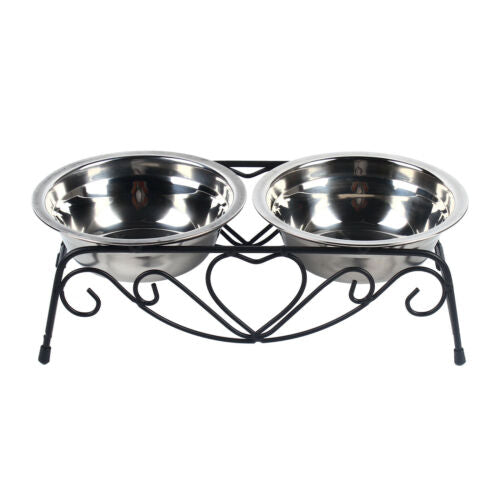 Pet Double Bowl Feeder Set