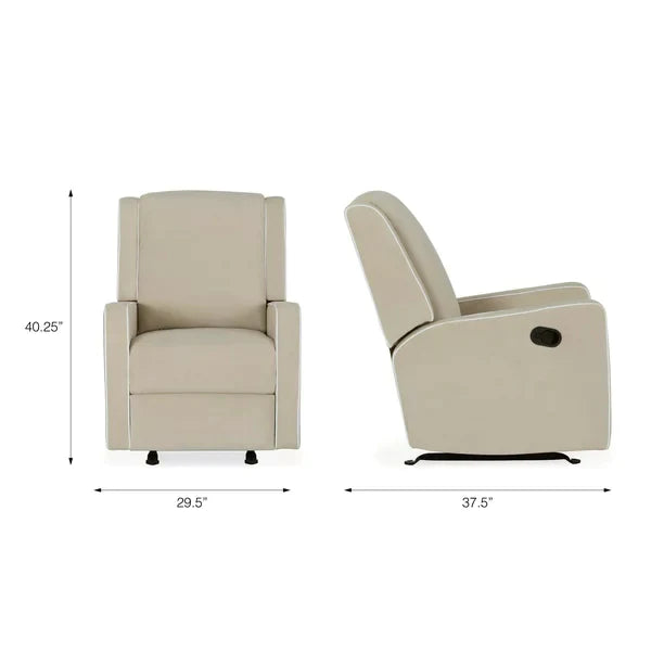 Rocker Recliner Chair Nursery Furniture Beige Linen