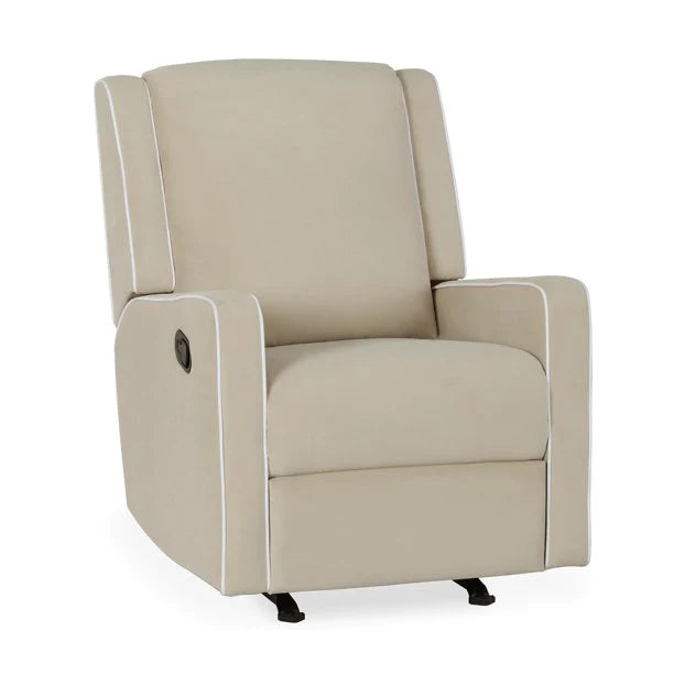 Rocker Recliner Chair Nursery Furniture Beige Linen