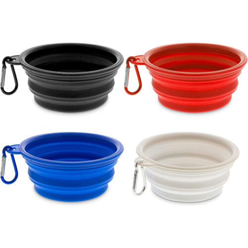 Collapsible Pet Dishes 4 Pack in Multiple Colors