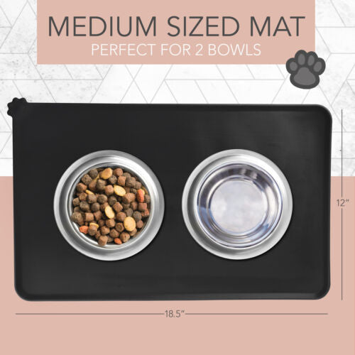 Pet Feeding Mat Non Slip Placemat Bowls 19x12 Inches