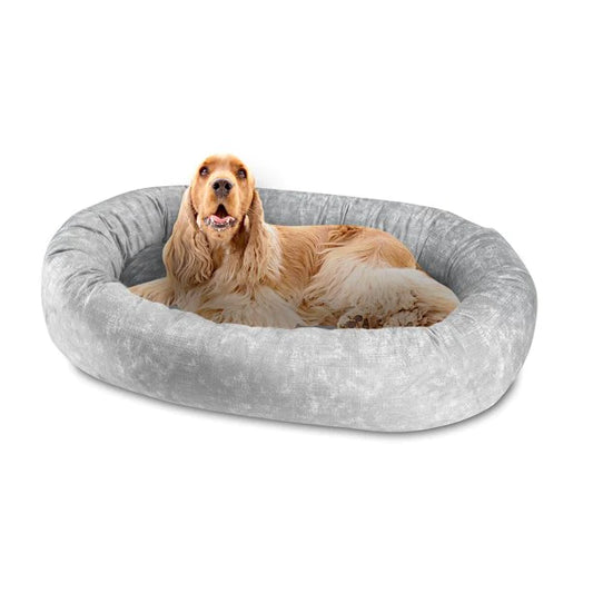 Oval Round Pet Bed Gray Large Extra Large