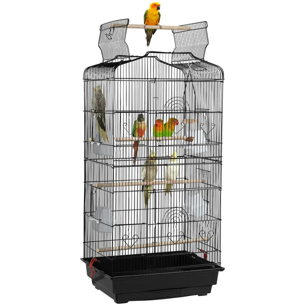 Bird Cage Metal Black  with Play Top