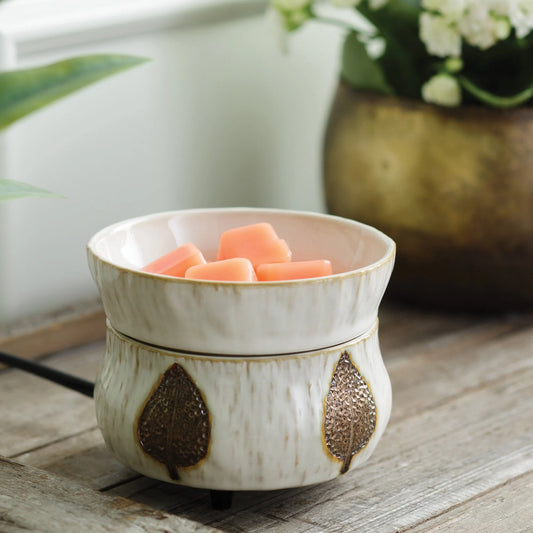 Candle and Fragrance Warmer Leaf in White