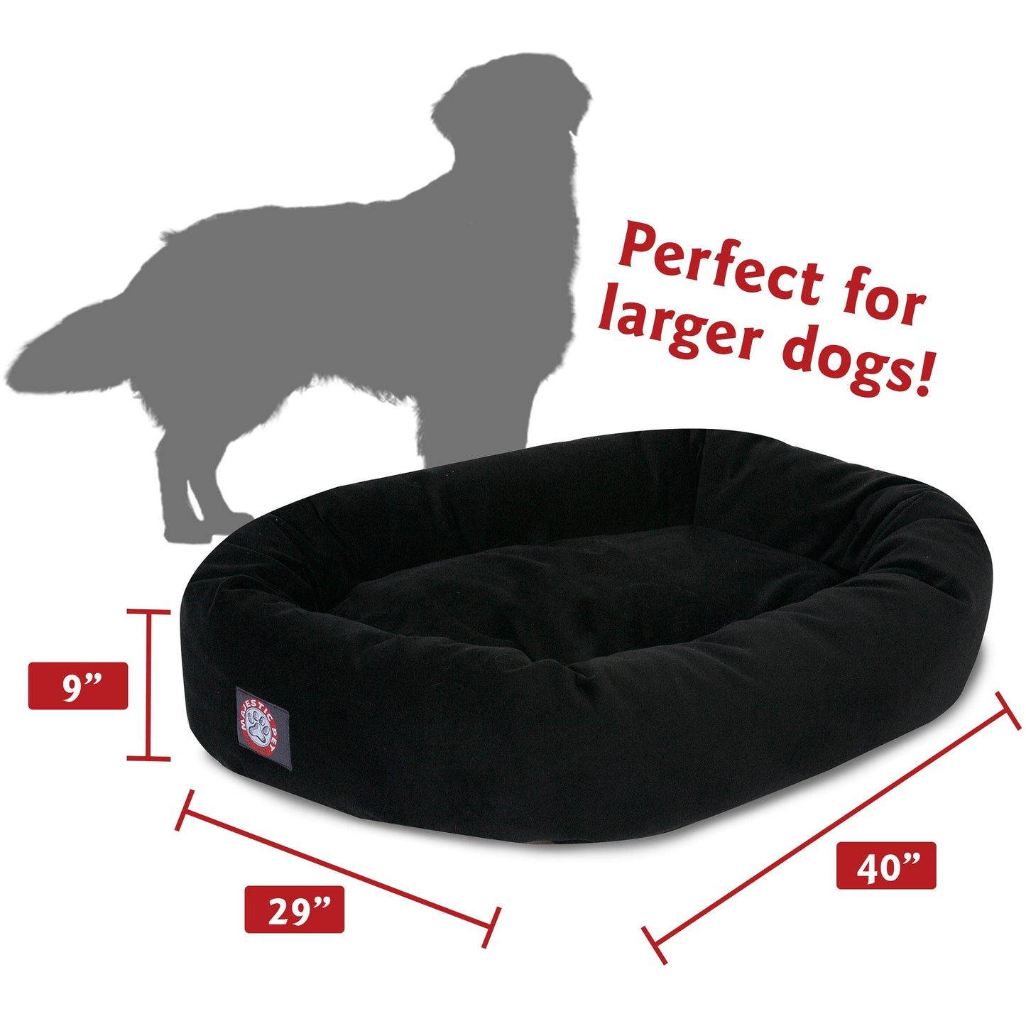 Bed for Dogs in Black Large