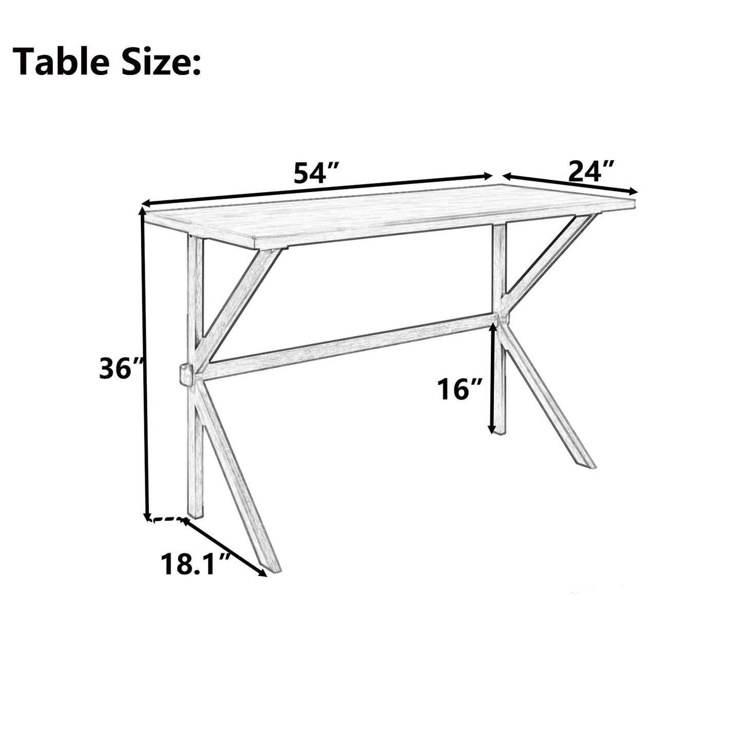 Wood Kitchen Dining Table for Small Places in Gray