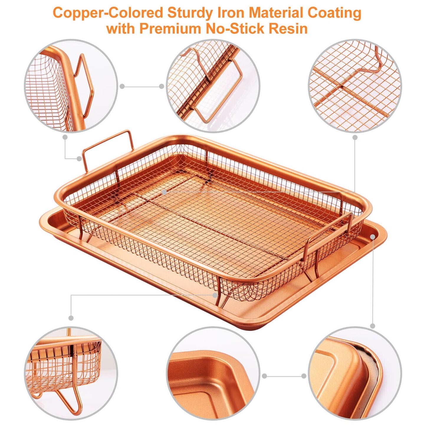 Crisper Pan Sheet Tray NonStick Bakeware Set Oven 13x9 Inches