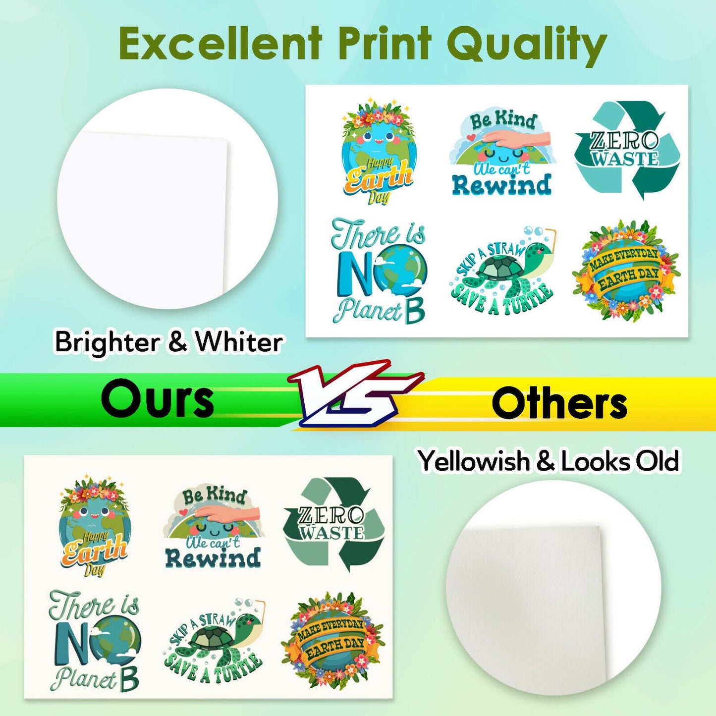 Printable Vinyl Glossy Sticker Paper with 25 Sheets