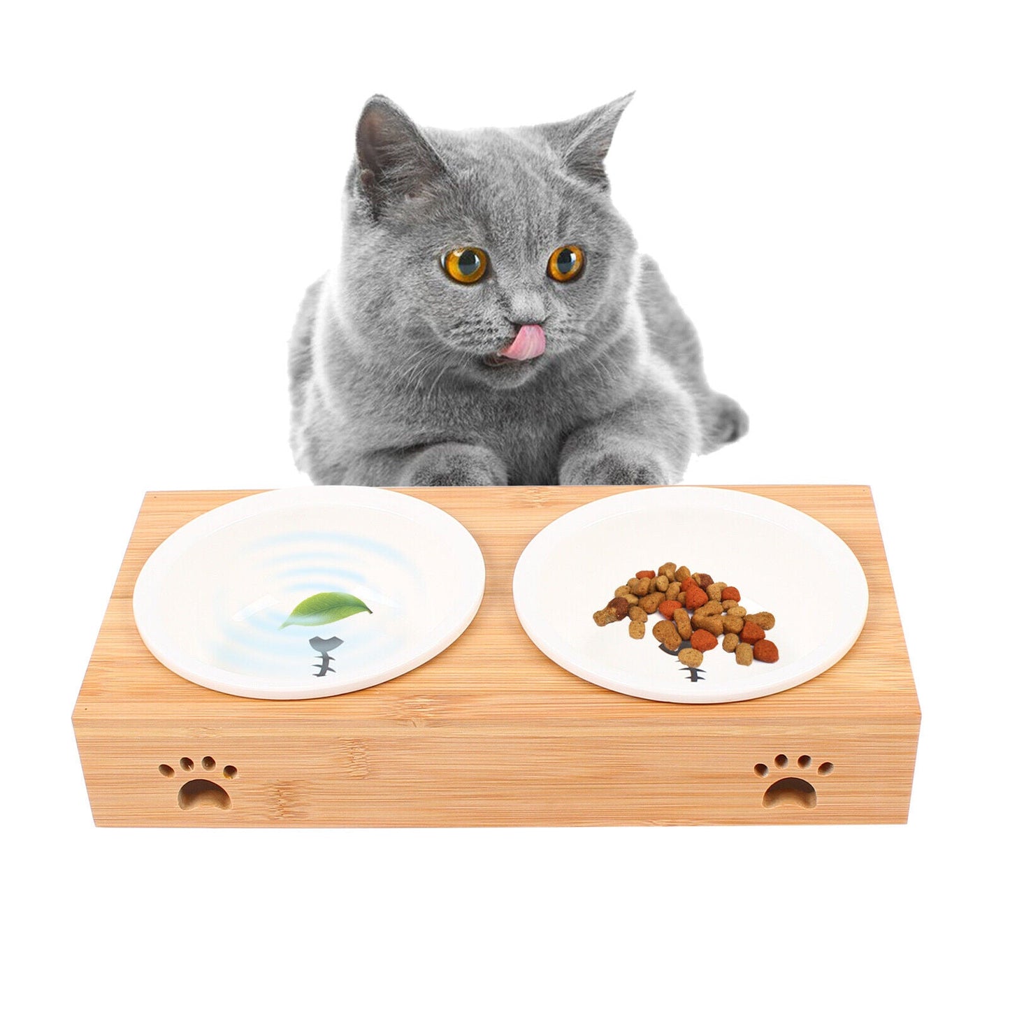 Pet Feeder Stand With Bowls