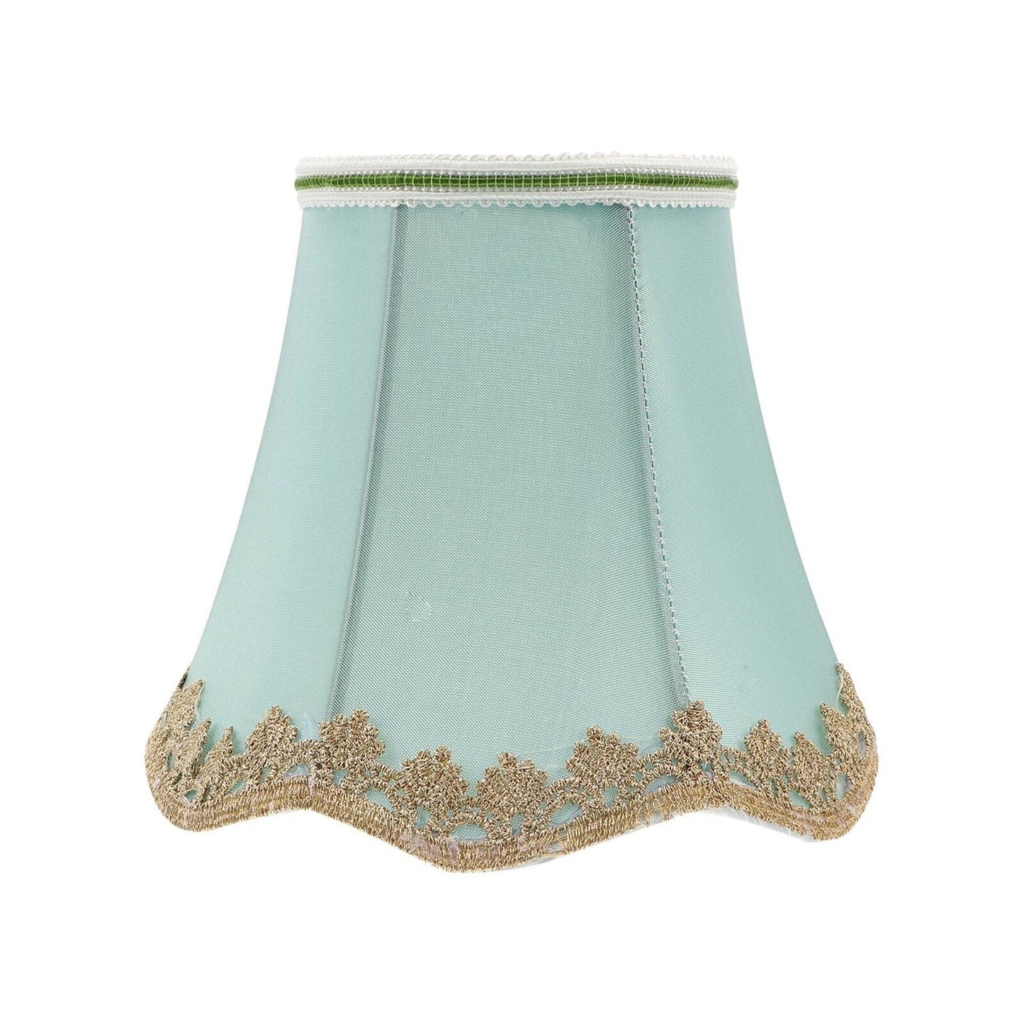 Green Fabric Shade Burlap Clip On Chandelier Lamp in Green