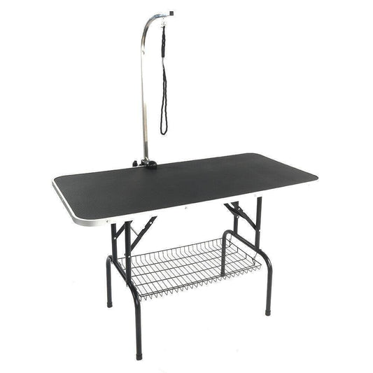 Grooming Table with Mesh Tray Adjustable Arm in Silver