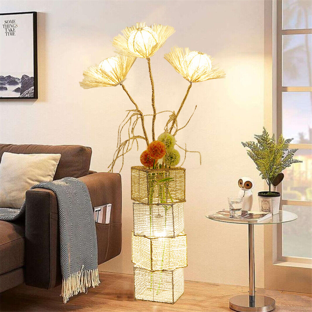 Floor Lamp Rattan LED Light