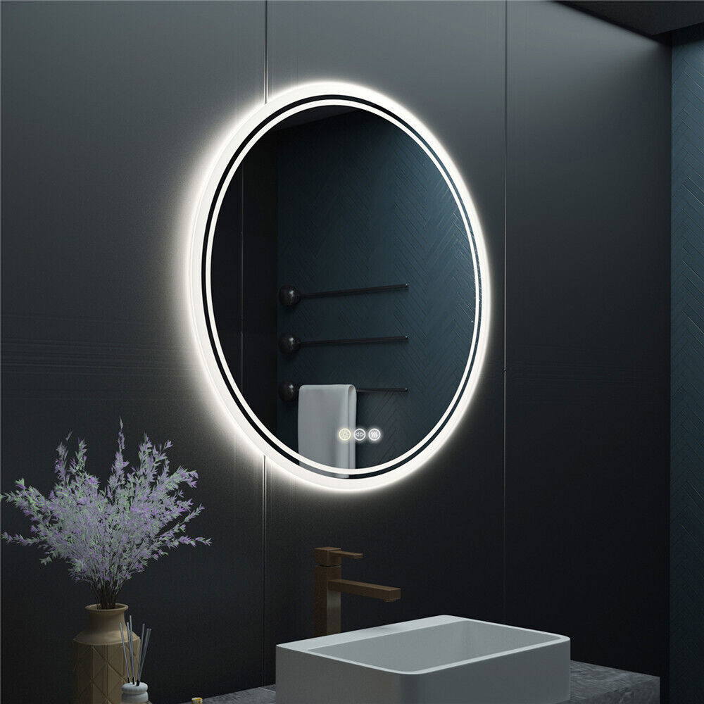 Backlit LED Light Wall Mirror Round