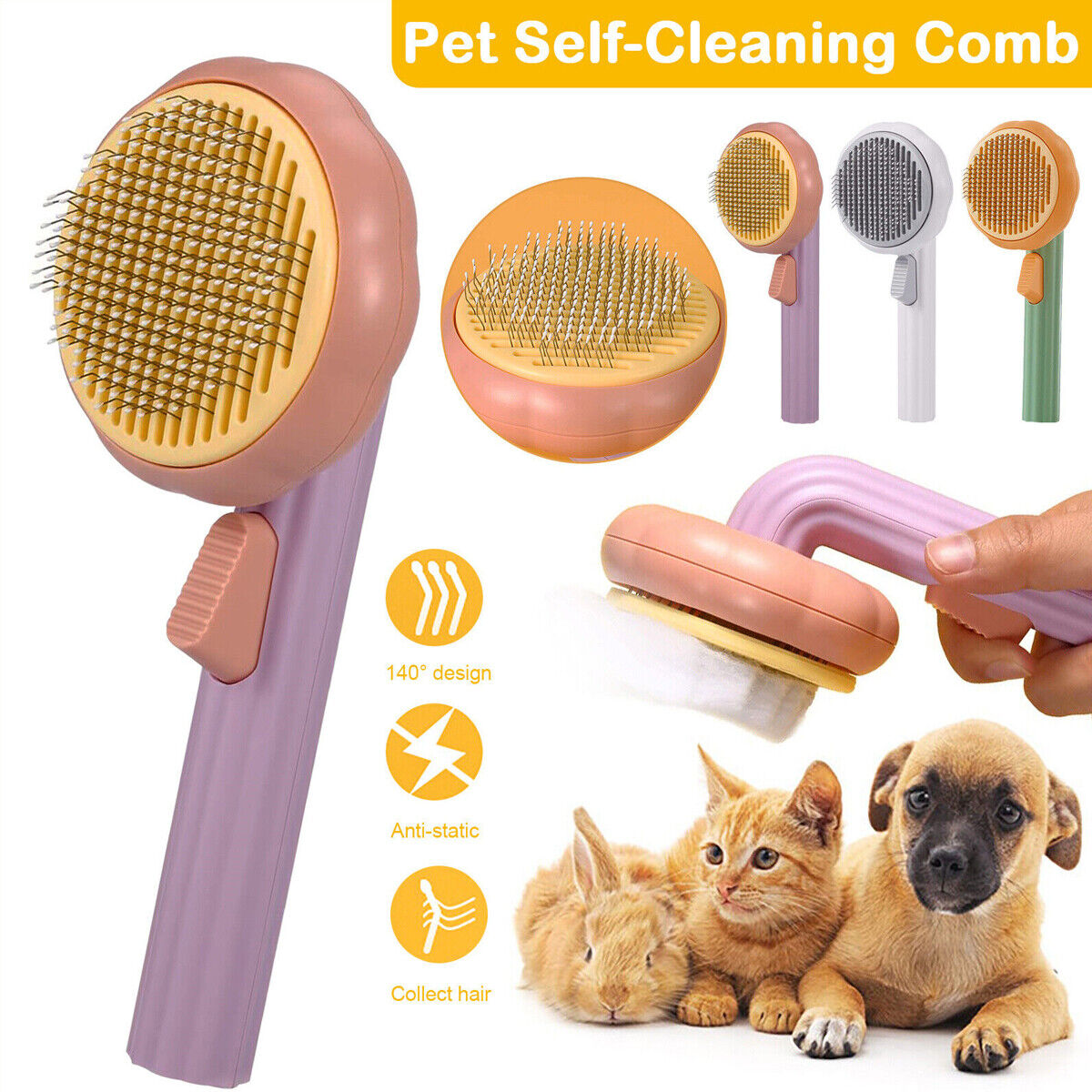 Pet Self Cleaning Massage Comb