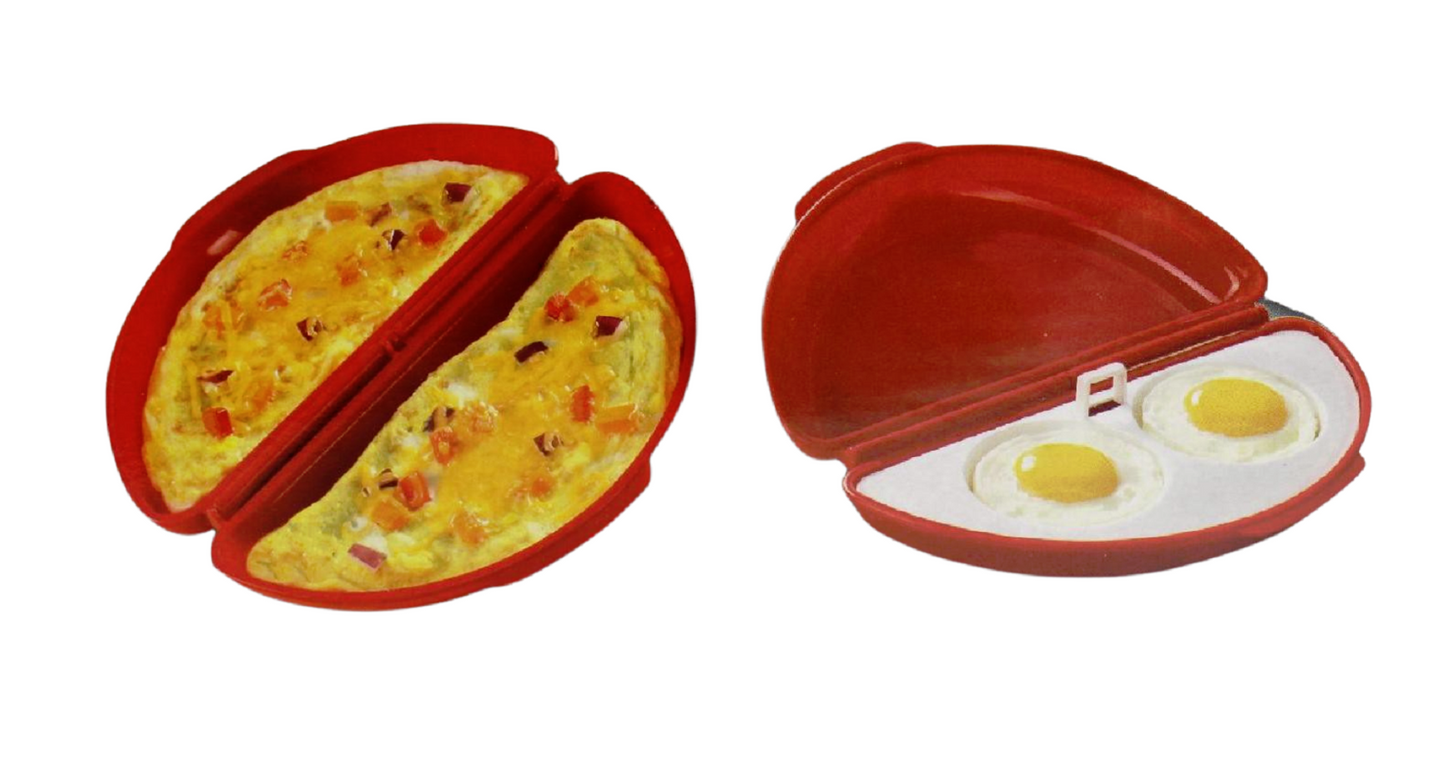 Egg Poacher Set Plastic Red