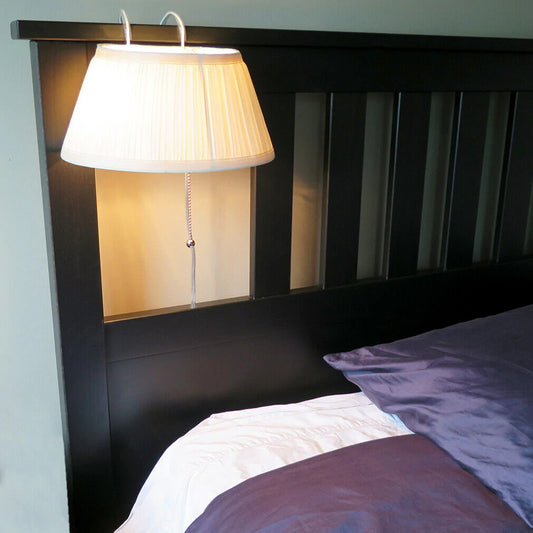 Headboard Lamp with Shade Cream