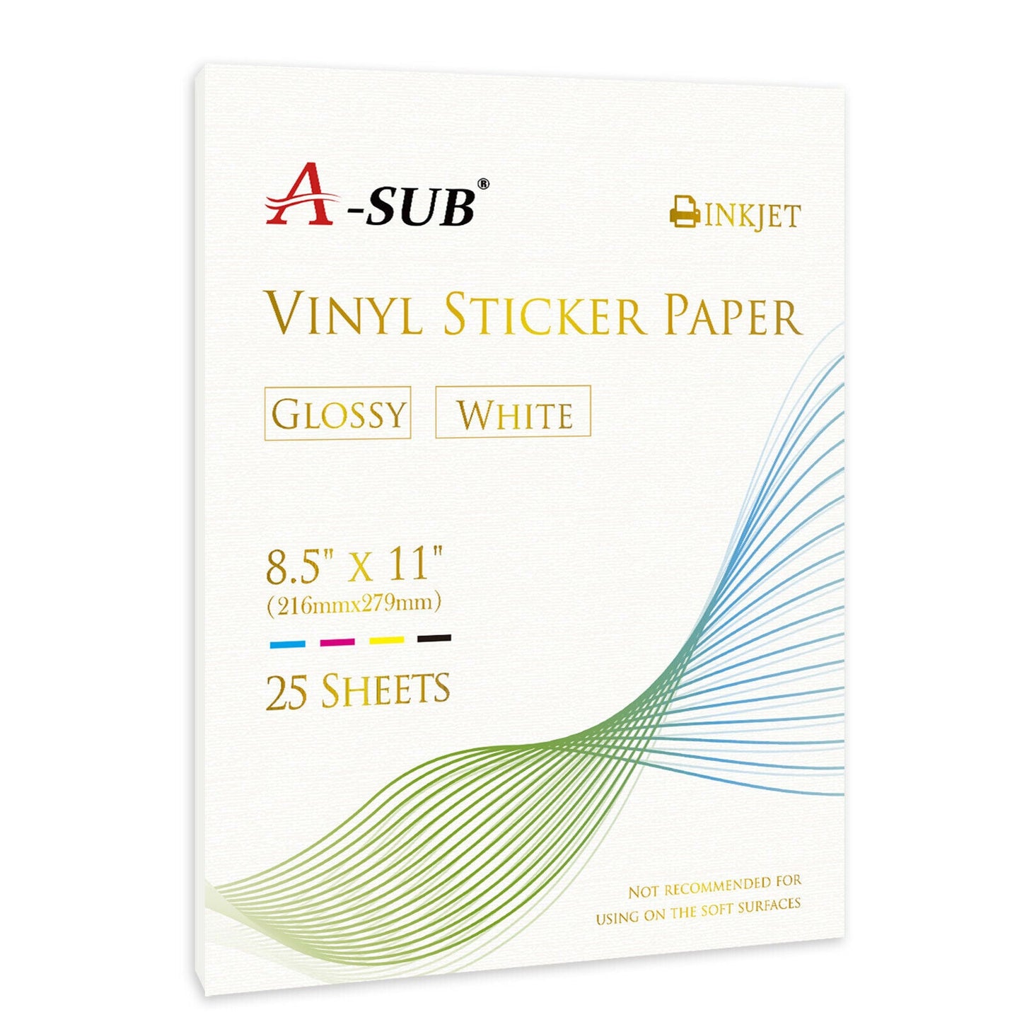 Printable Vinyl Glossy Sticker Paper with 25 Sheets