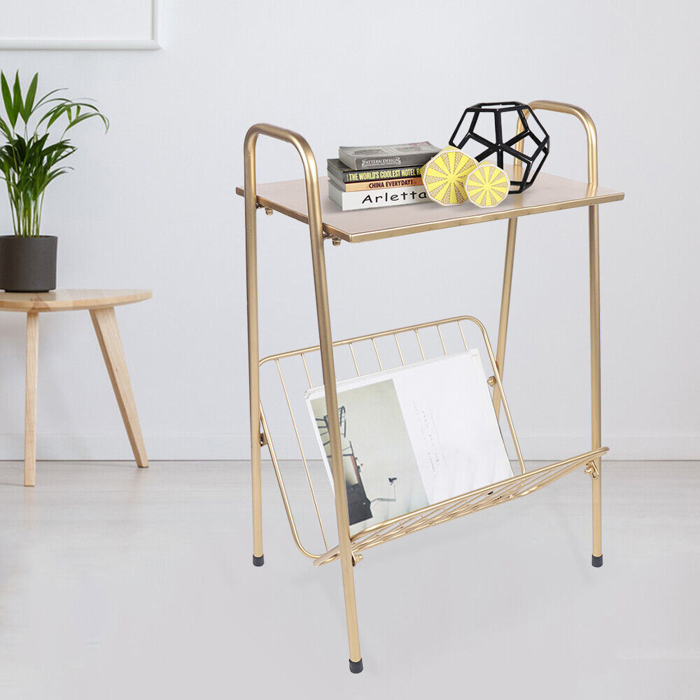 Side Table with Storage Rack 2 Tier