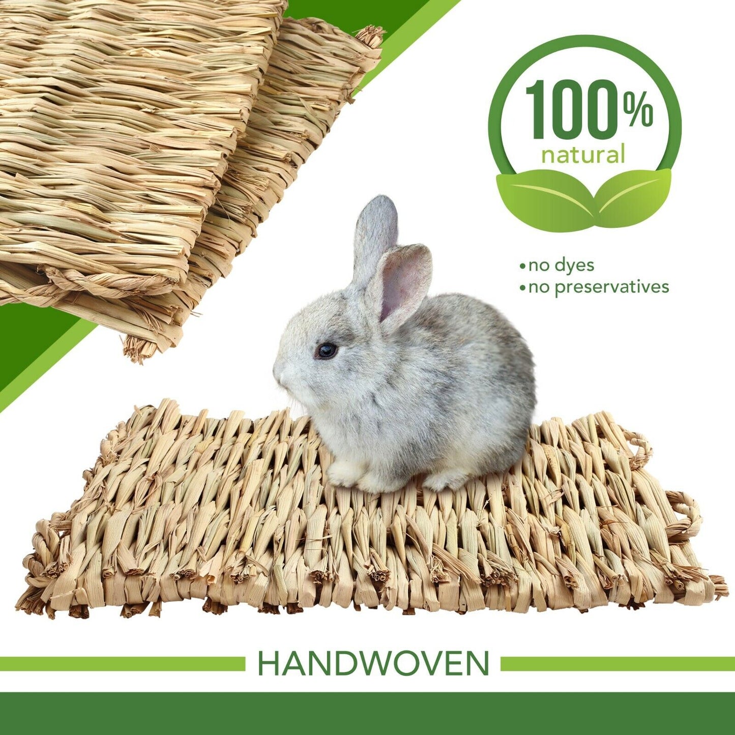 Grass Mat Woven Pet Bed for Rabbits