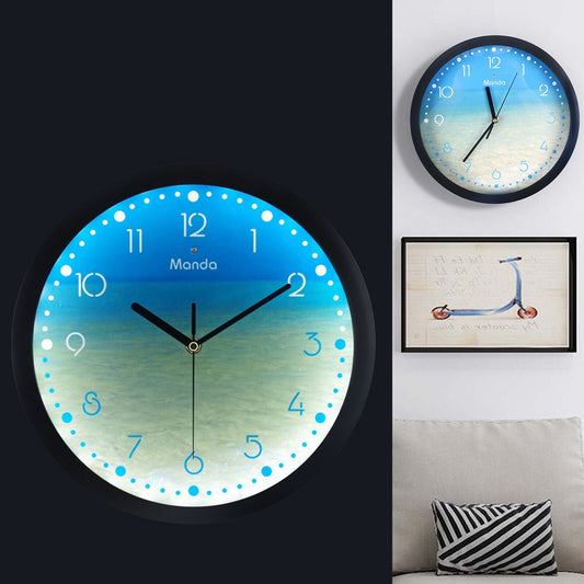 Large Wall Clock Light Glowing