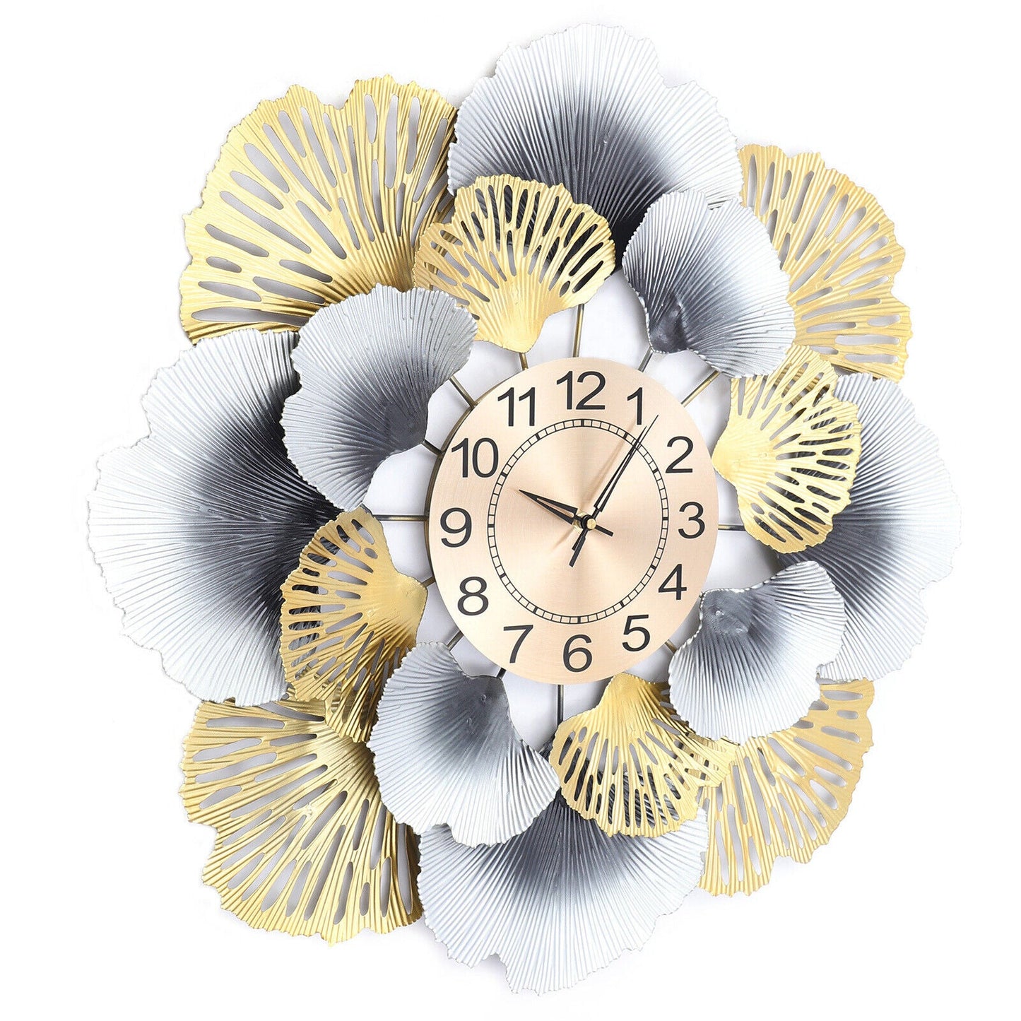 Wall Clock 3D Luxury Ginkgo Leaf