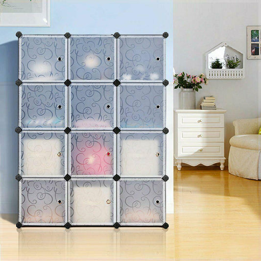 Portable Closet Storage Organizer Wardrobe Cabinet With Doors