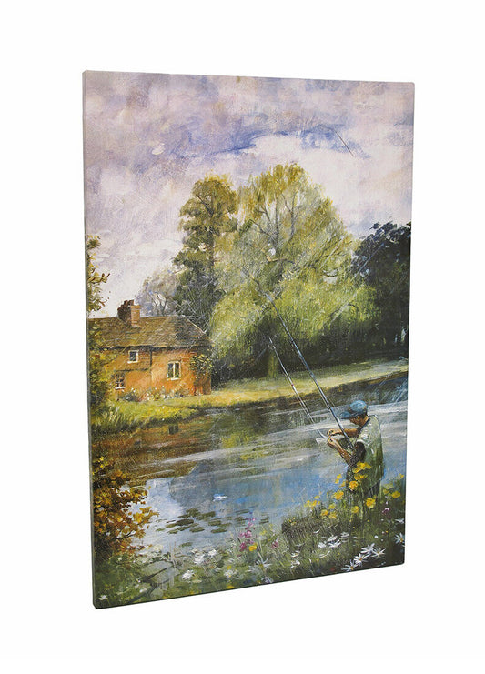 Canvas Fly Fishing on The River Printed 36x24 Inches