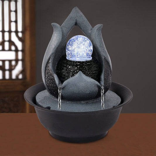 Tabletop Fountain With LED Rolling Ball