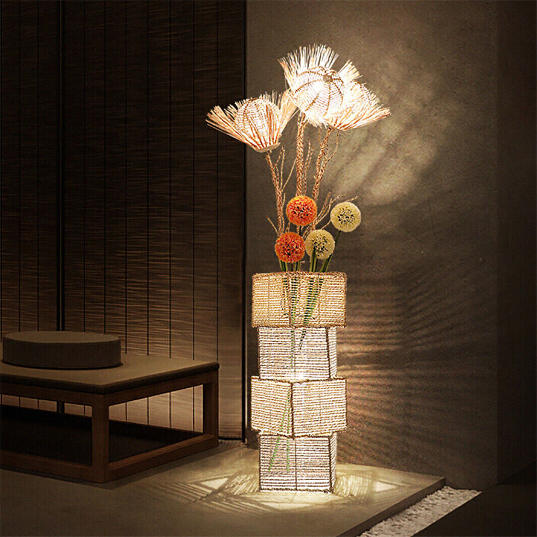 Floor Lamp Rattan LED Light