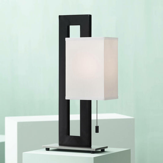 Modern Accent Table Lamp Black Metal