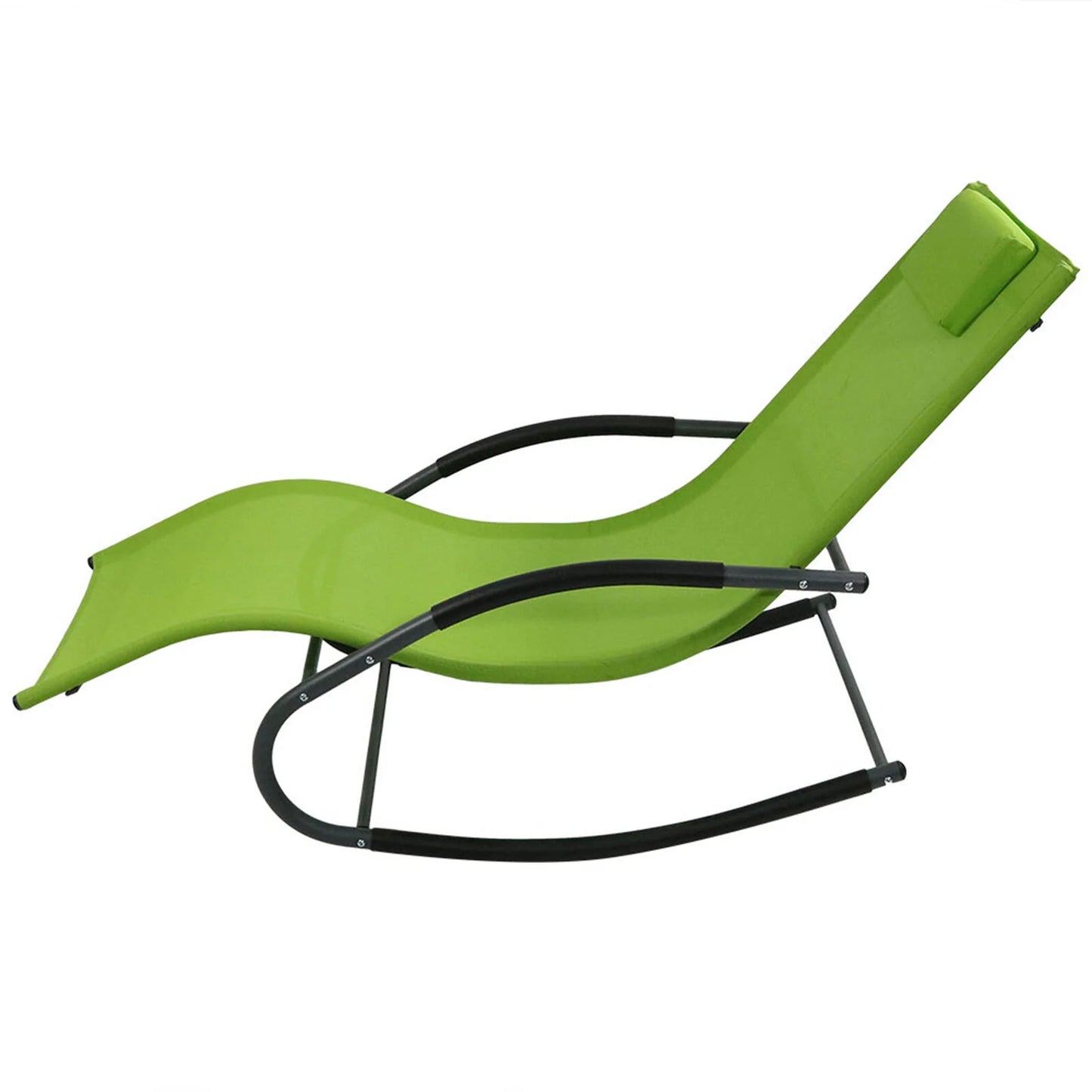 Rocking Chair Lounger with Pillow Green