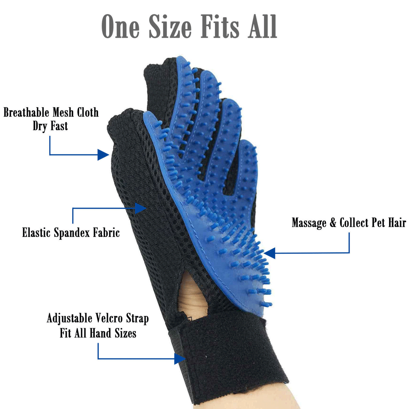 Pet Hair Brush Comb Massage Gloves