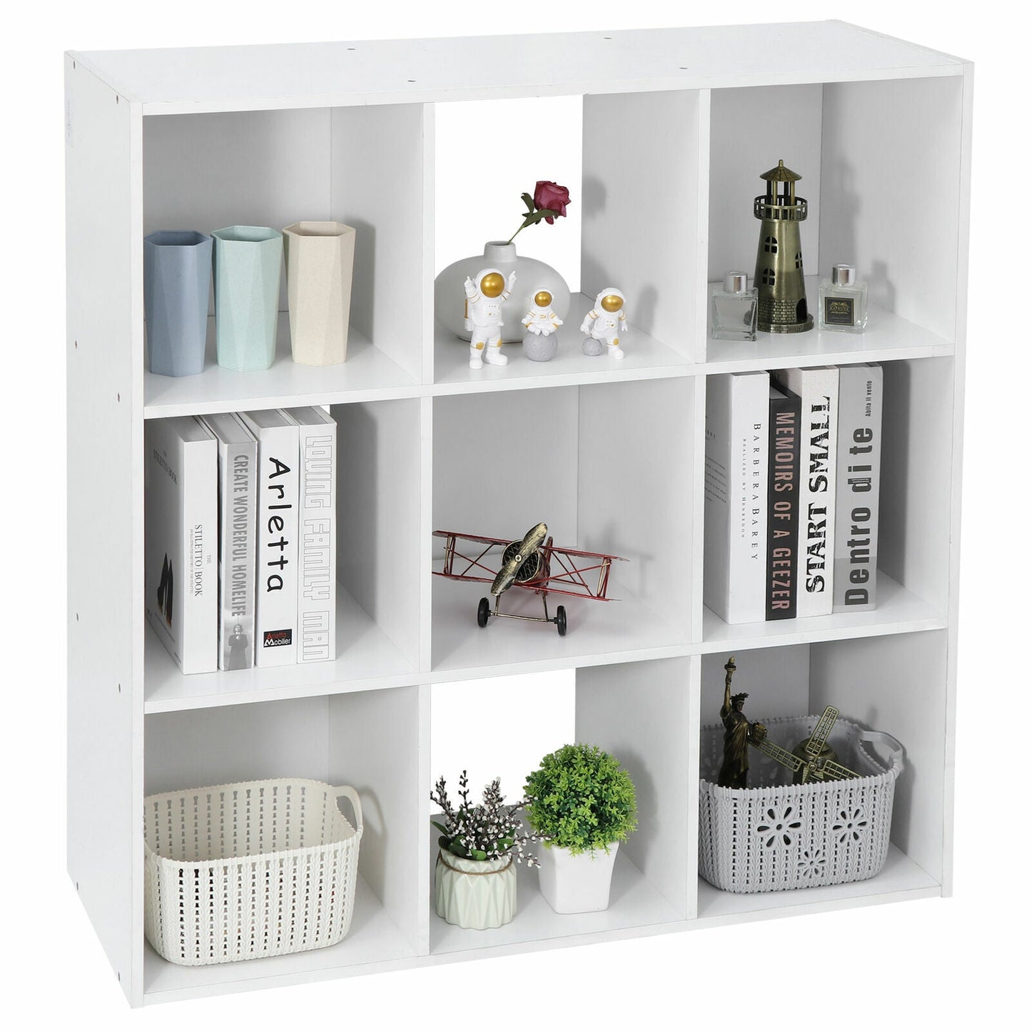 Wood Shelf Cabinet Cubical Cupboard Organizer White