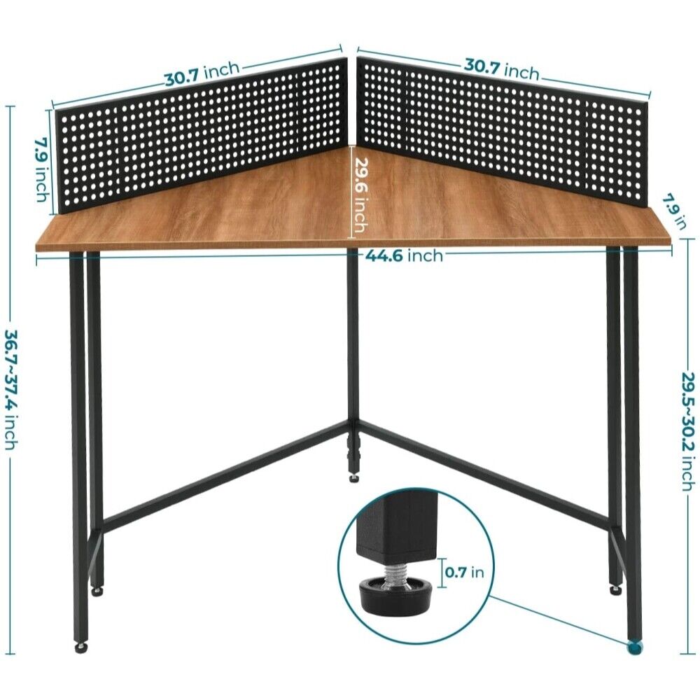 Corner Desk for Small Spaces Home Work Office Walnut Oak