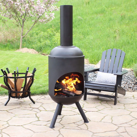 Chiminea Pit with Wood Grate