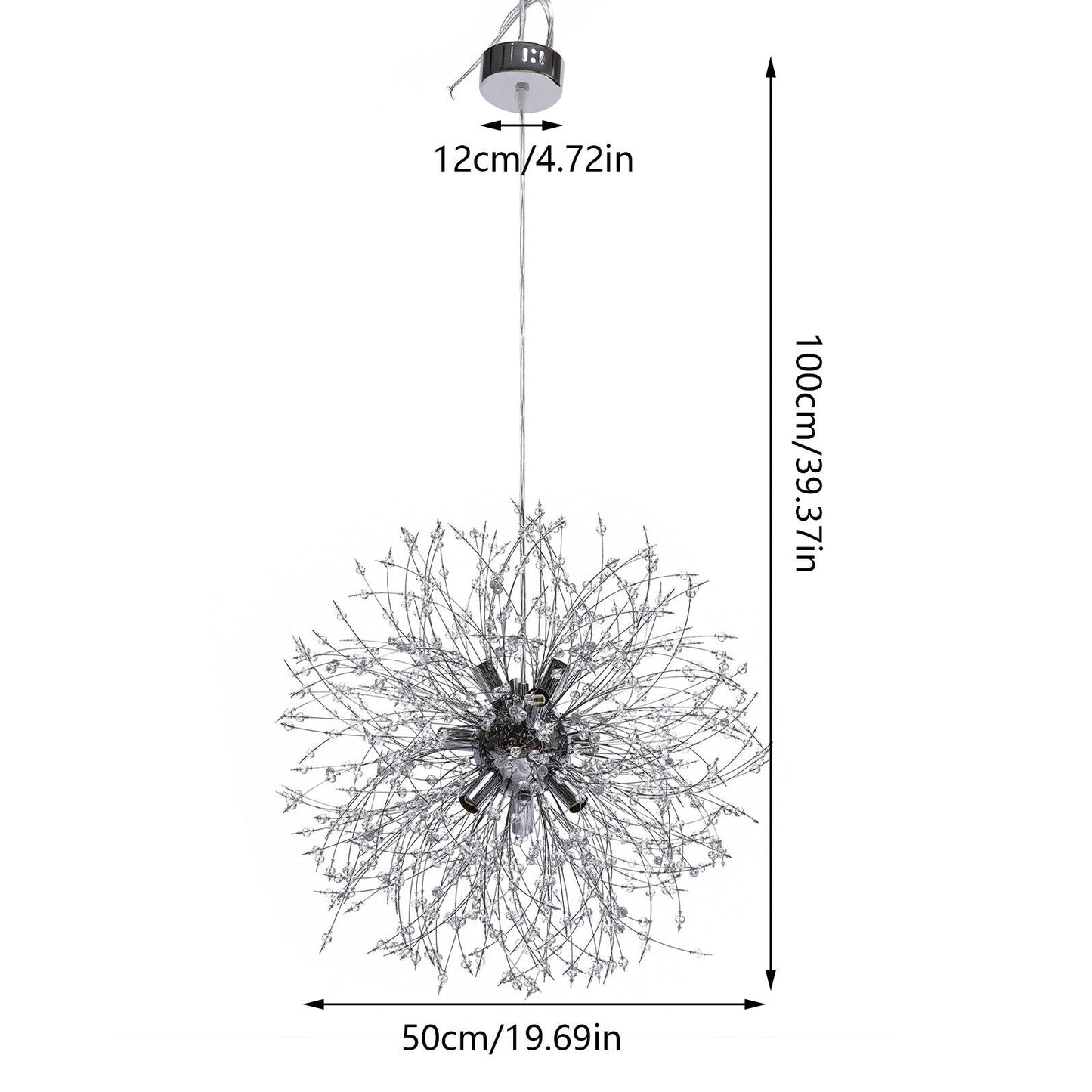 Chandelier Modern Dandelion Linear LED Pendant Light 9 Lights 50cm