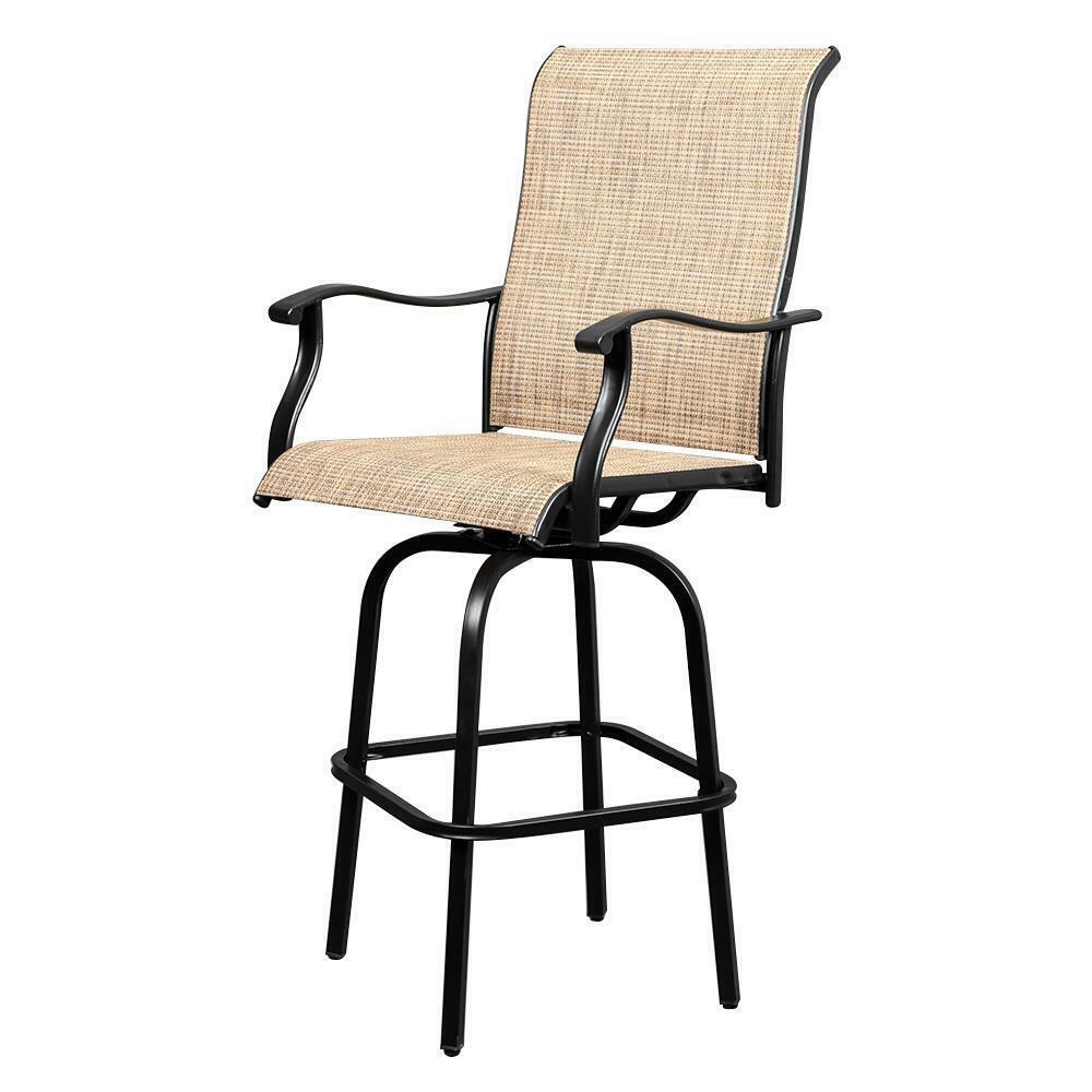 Patio Swivel Height Chairs Bar Stools Set of 2