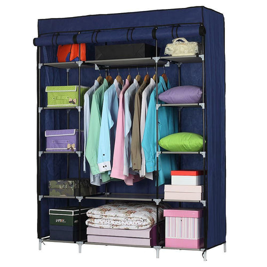 Portable Wardrobe Armoire Closet Storage Shoe Rack Shelves