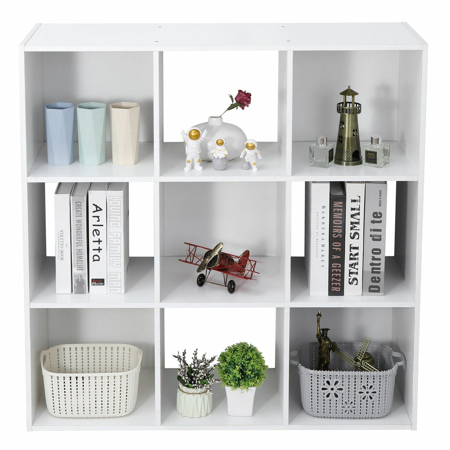 Wood Shelf Cabinet Cubical Cupboard Organizer White