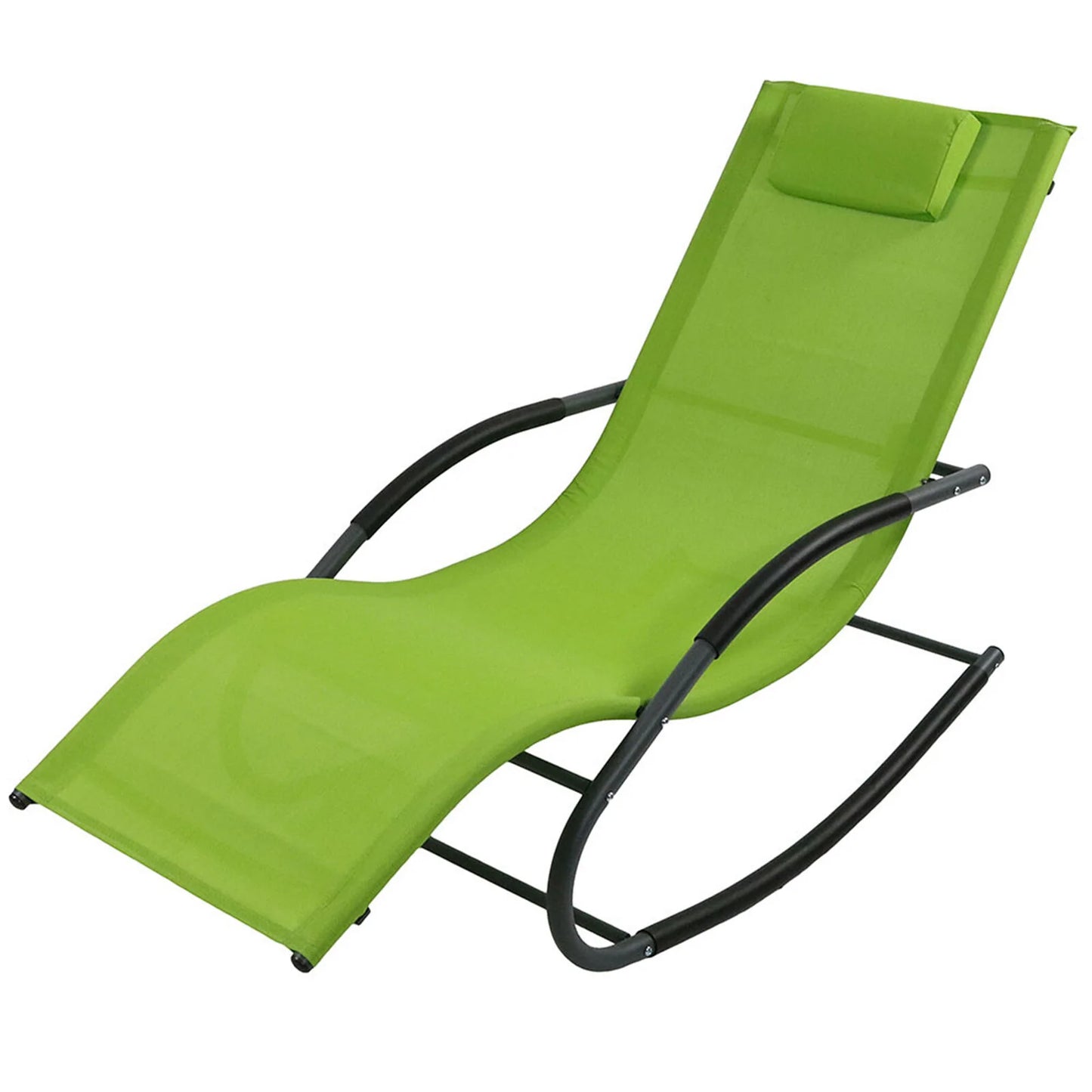 Rocking Chair Lounger with Pillow Green