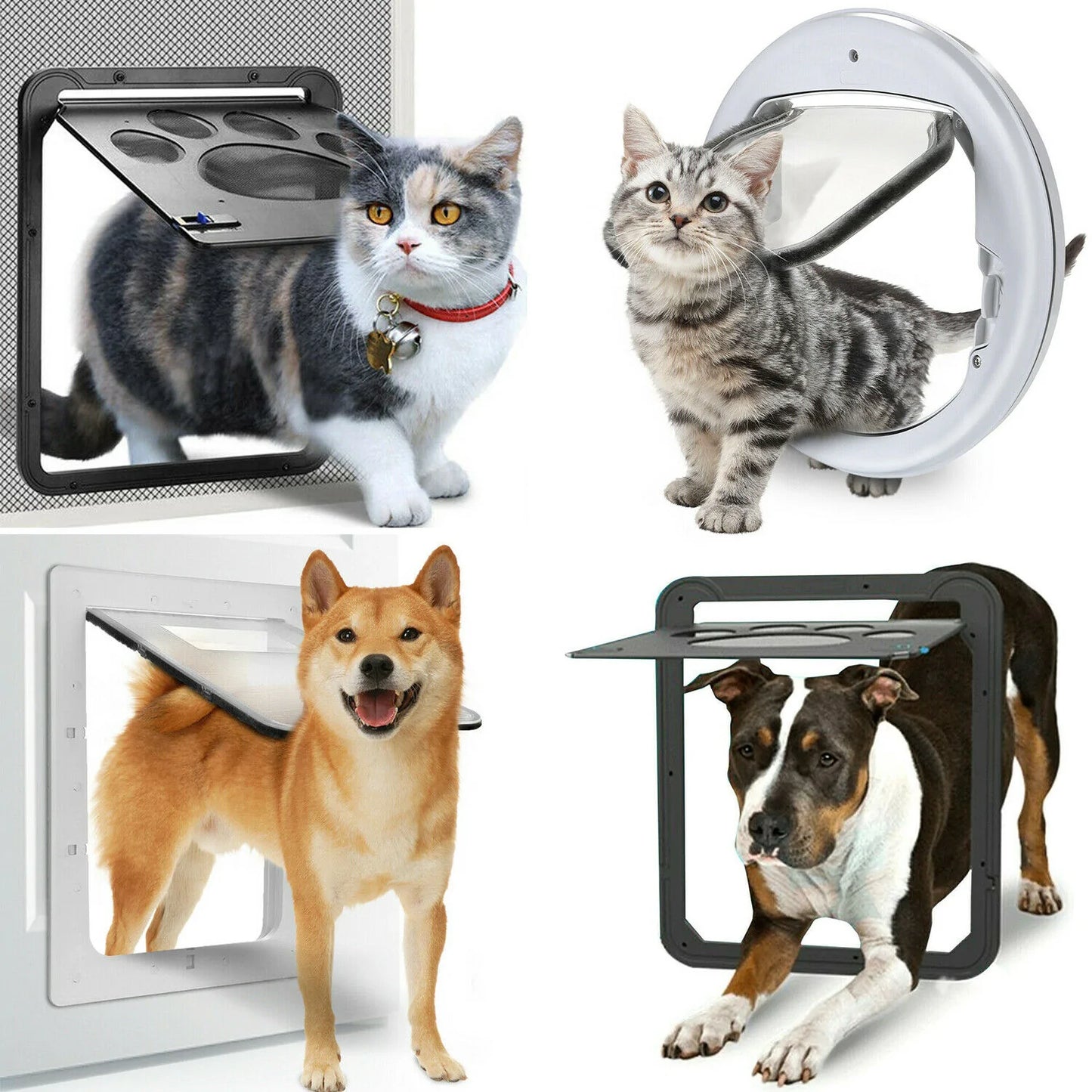 Pet Flap Door Magnetic Locking Sliding Screen Gate