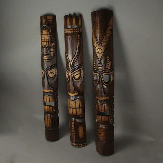 Hand Carved Tiki Mask Wall Decor