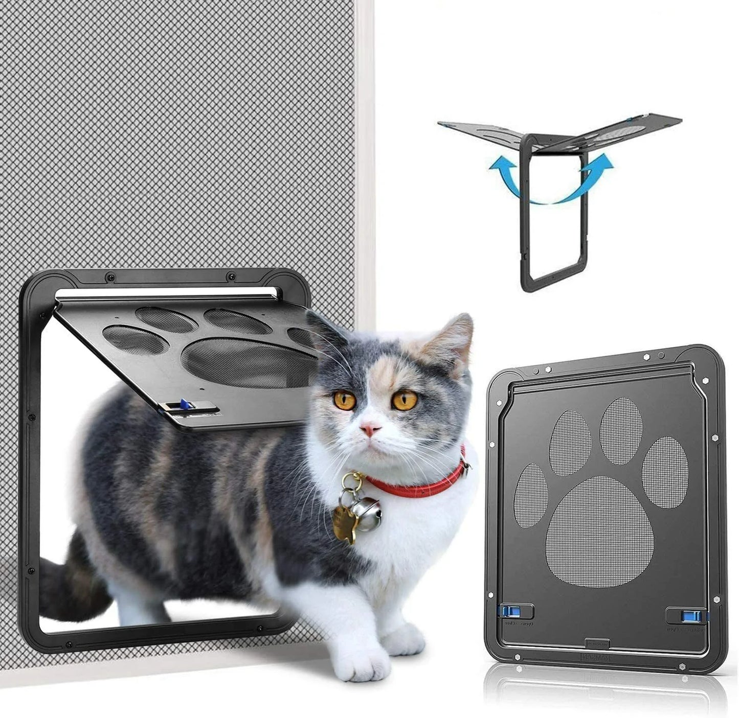 Pet Flap Door Magnetic Locking Sliding Screen Gate