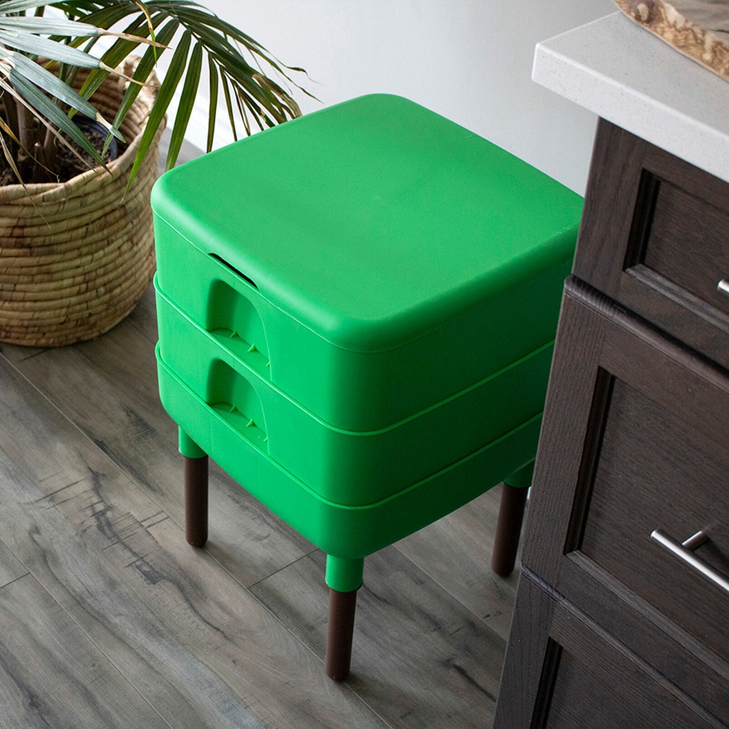 Composter Bin with Garden Trays Green 6 Gallon