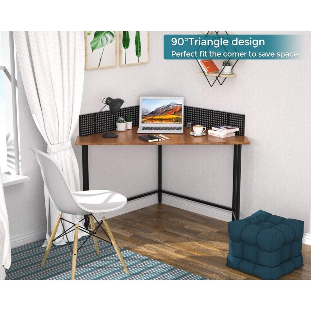 Corner Desk for Small Spaces Home Work Office Walnut Oak